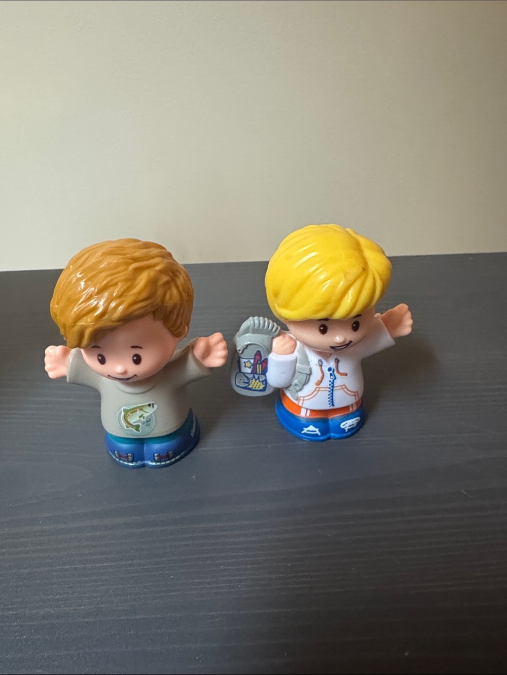 2 fisher price little people toy figures school boys